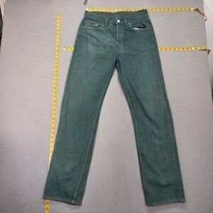 Vintage Levis 501 Jeans Mens 32x34 Green Made USA Button Fly 90s Fits 30x32
